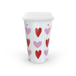Love Heart Ceramic Travel Mug