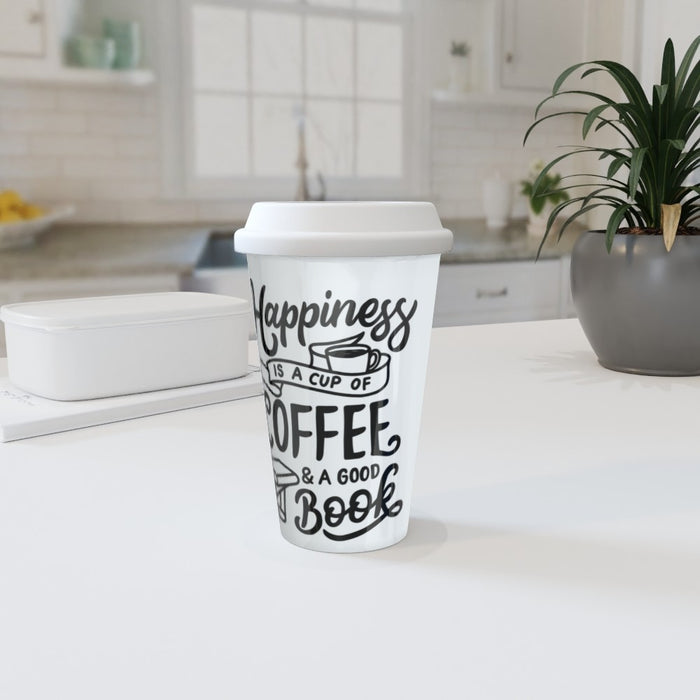 Words Coffee Ceramic Travel Mug