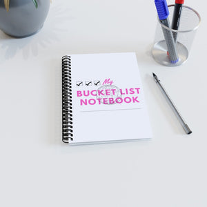 Words Bucket List Pink Notebook