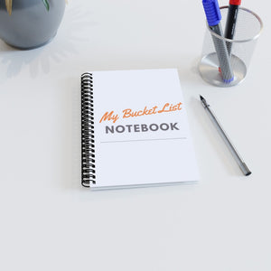 Words Bucket List Orange Notebook